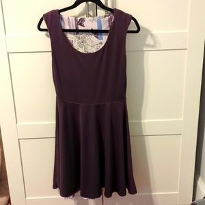 Betabrand Reversible Dress in Eggplant & Light Purple Size M
